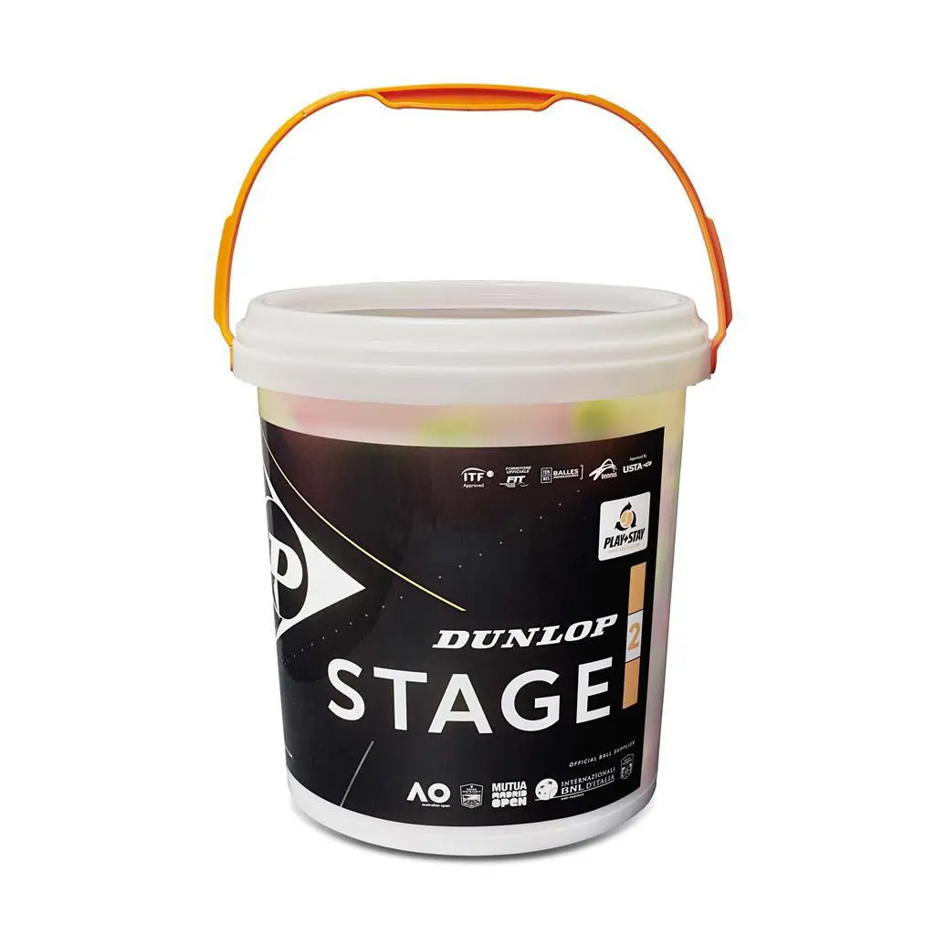 Lot de 60 balles de tennis Dunlop stage 2