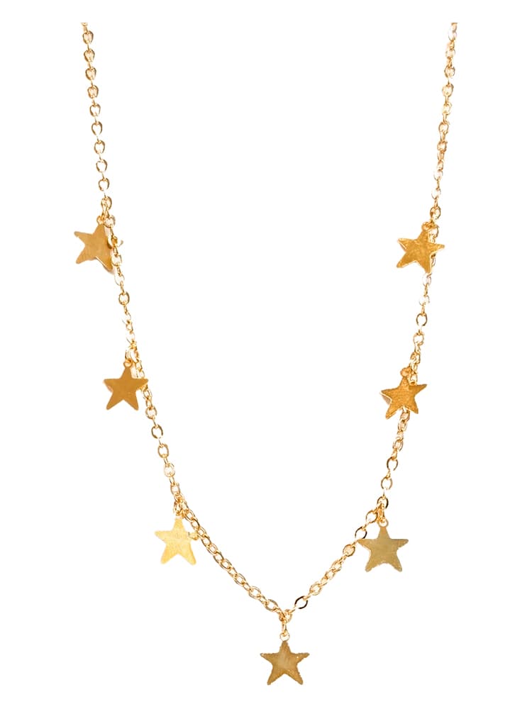 Pharma Bijoux Collier Hypoallergénique 7 Étoiles Plaqué Or 36/42 cm