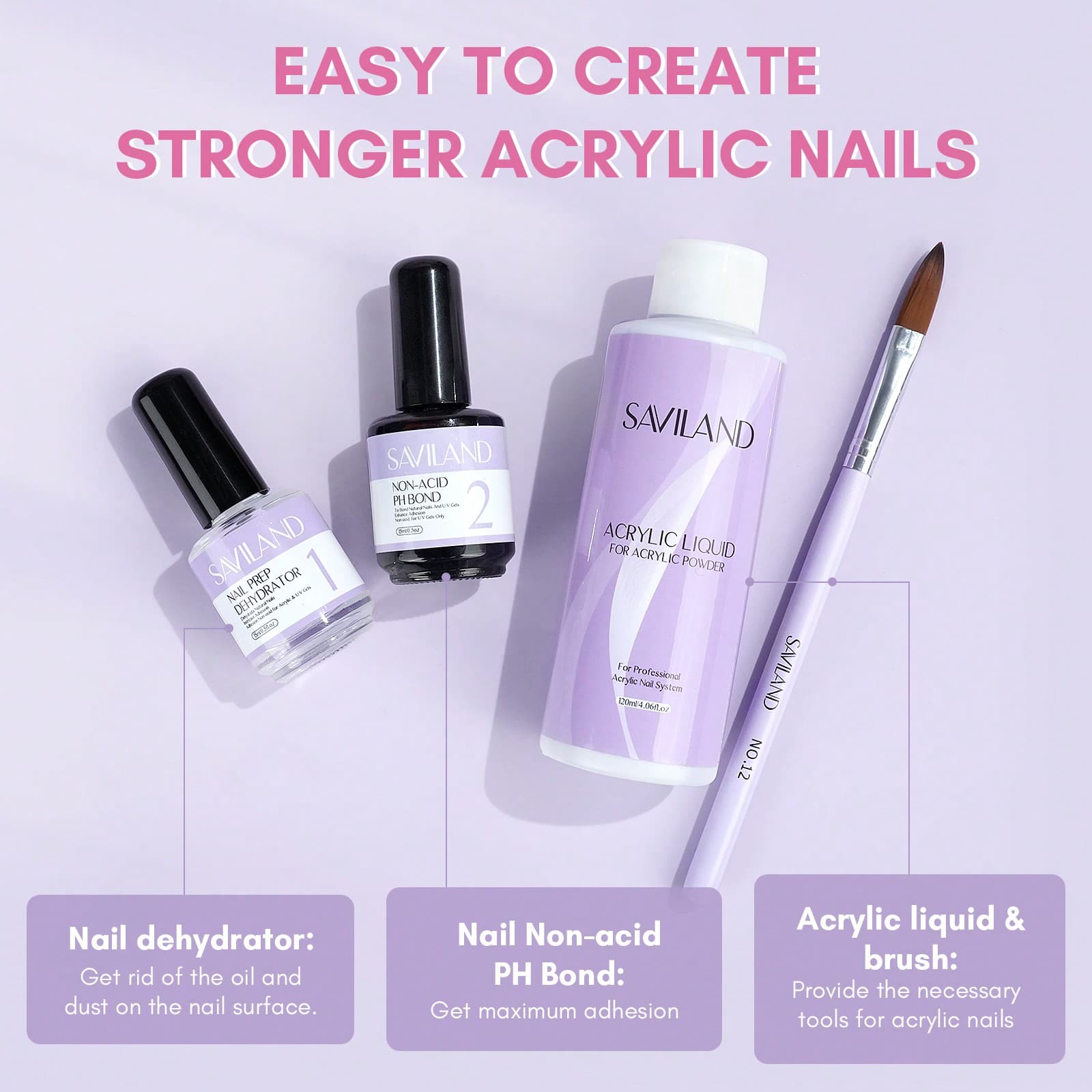 Kit de liquide acrylique Saviland, 4.1 fl oz