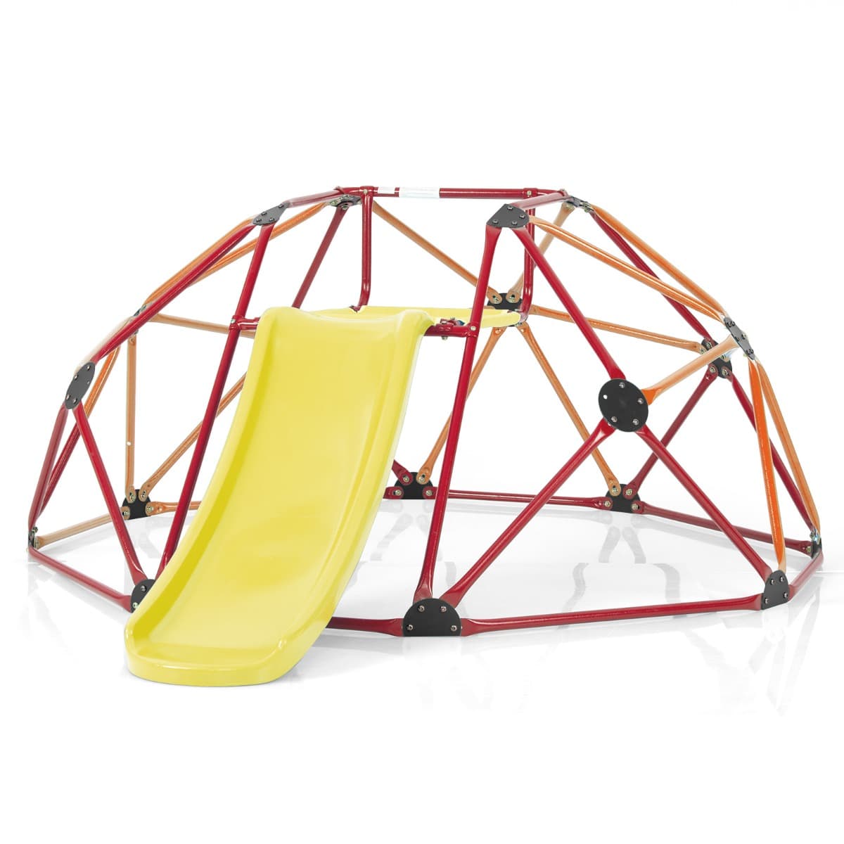 CostwayToboggan avec Dôme d'Escalade pour Enfants 3-10 Ans Cage d'Escalade Charge max 180KG Jeu Extérieure et Intérieure Orange