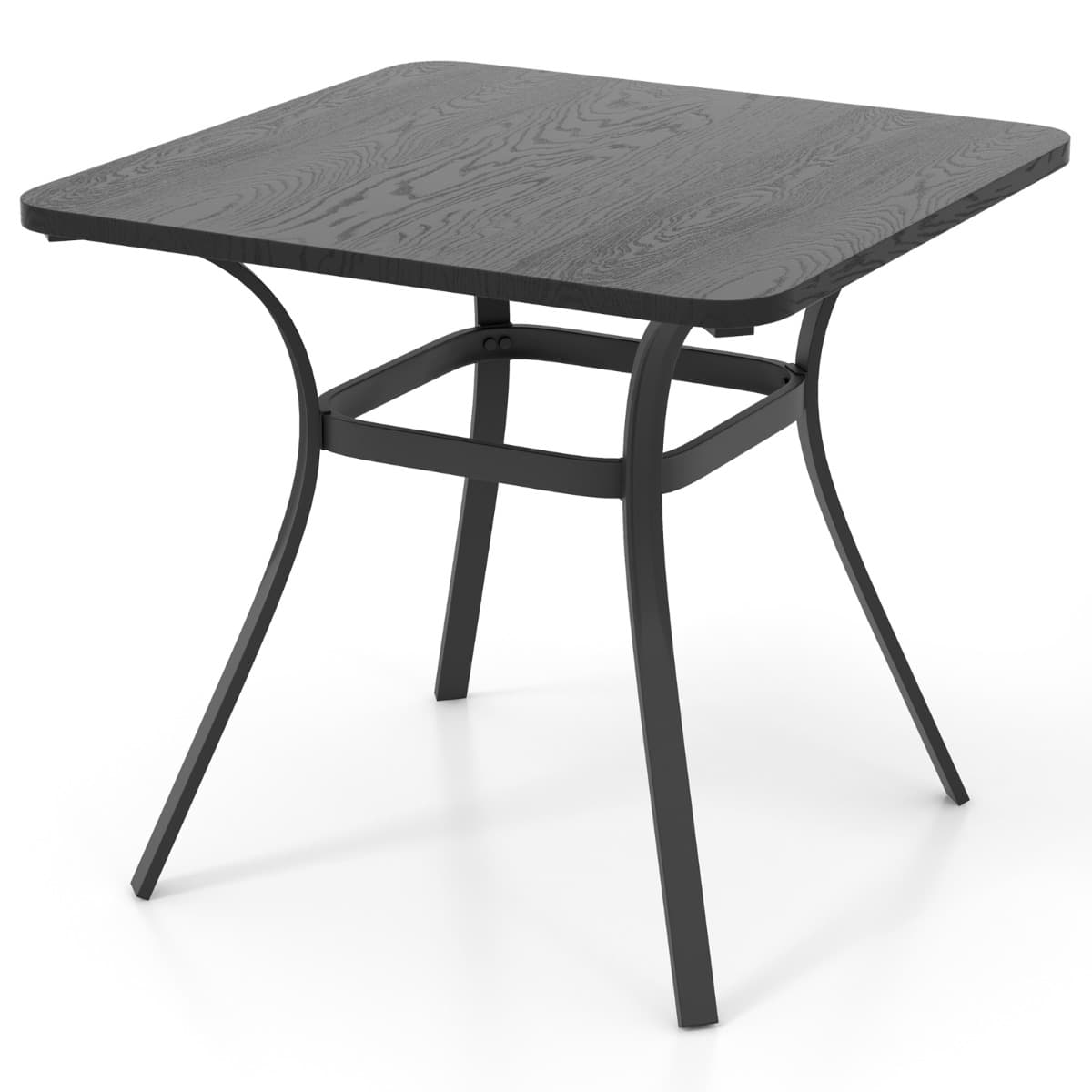 Table de Salle à Manger de Patio en Métal 80 x 80 CM Table d'Appoint Carrée avec 4 Pieds Incurvés Ta